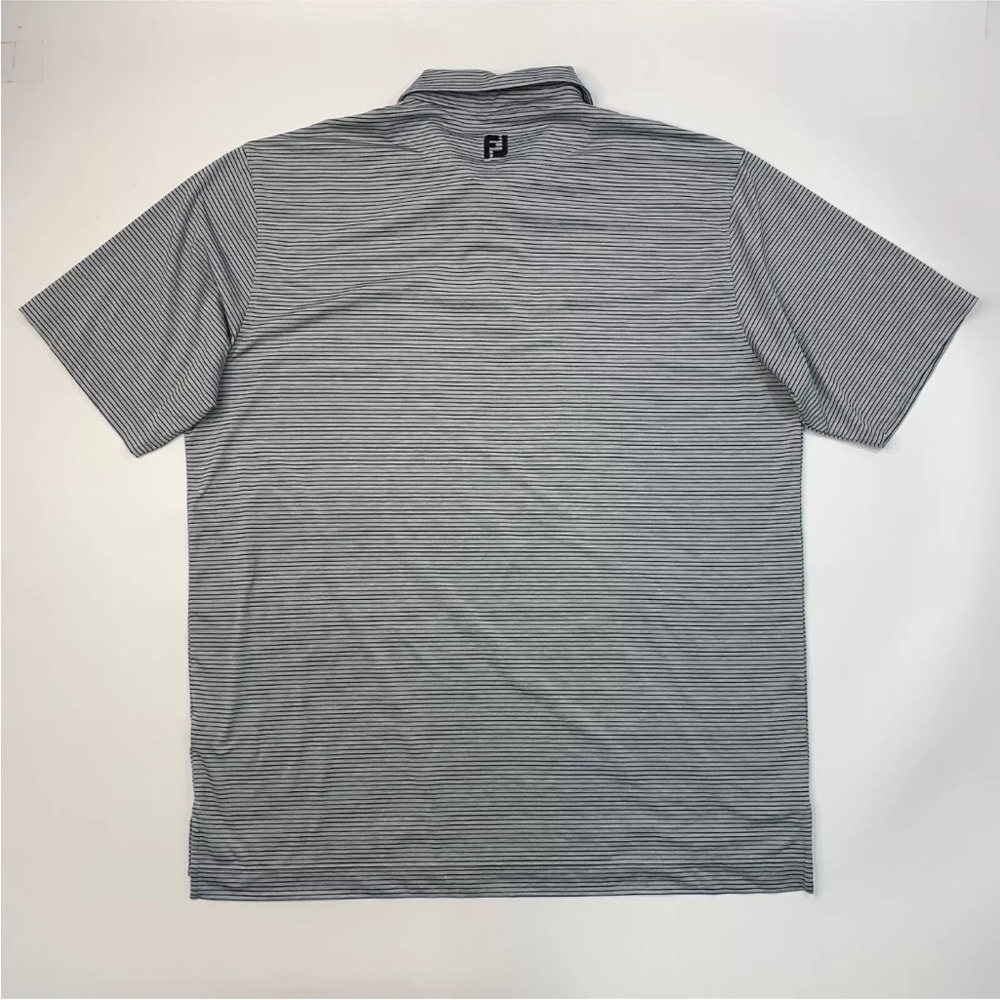 FootJoy Men’s Striped Golf Polo Shirt – Size XXL - Grey and Black - Picture 5 of 6